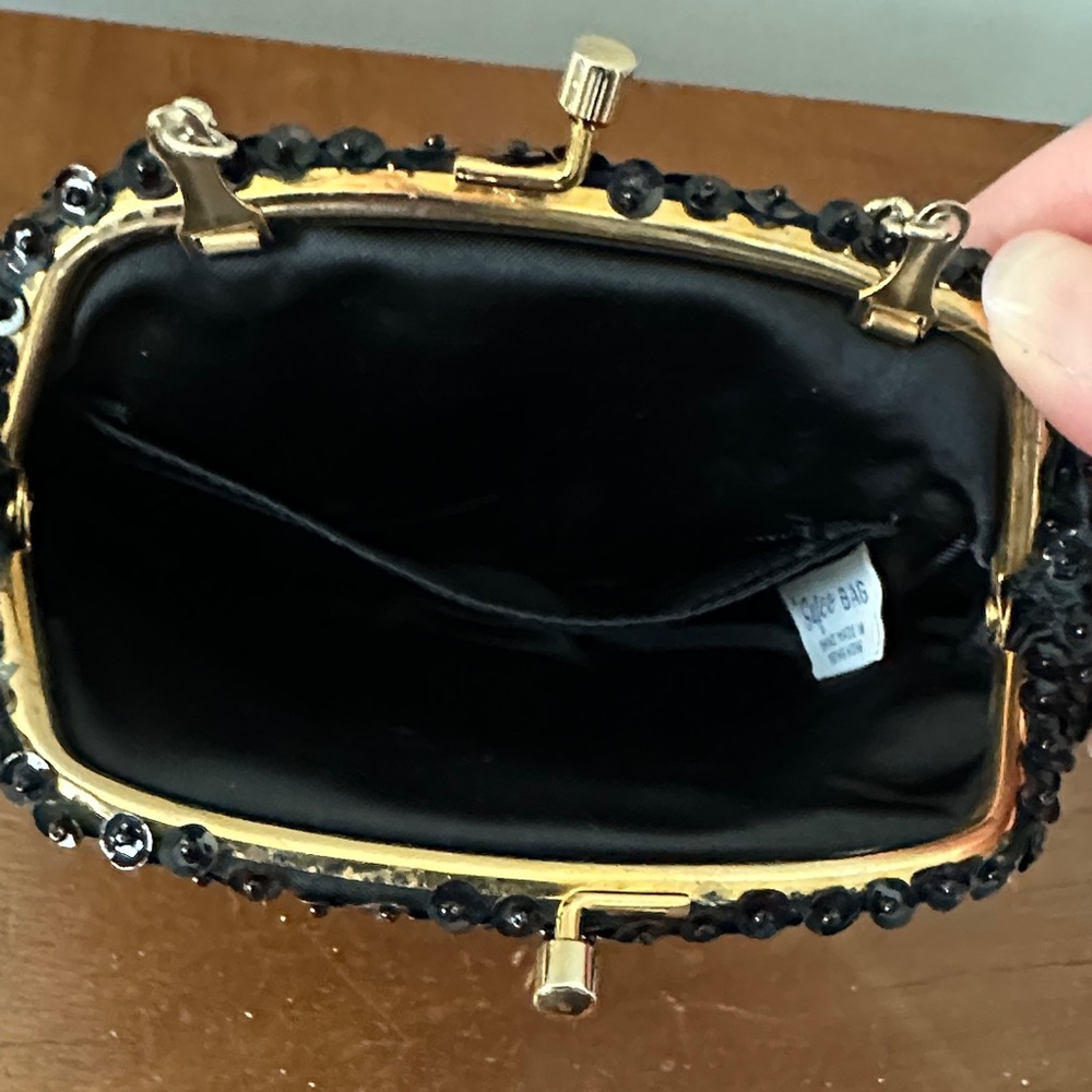 Safco Black Beaded Clutch Purse - Picture 4 of 6